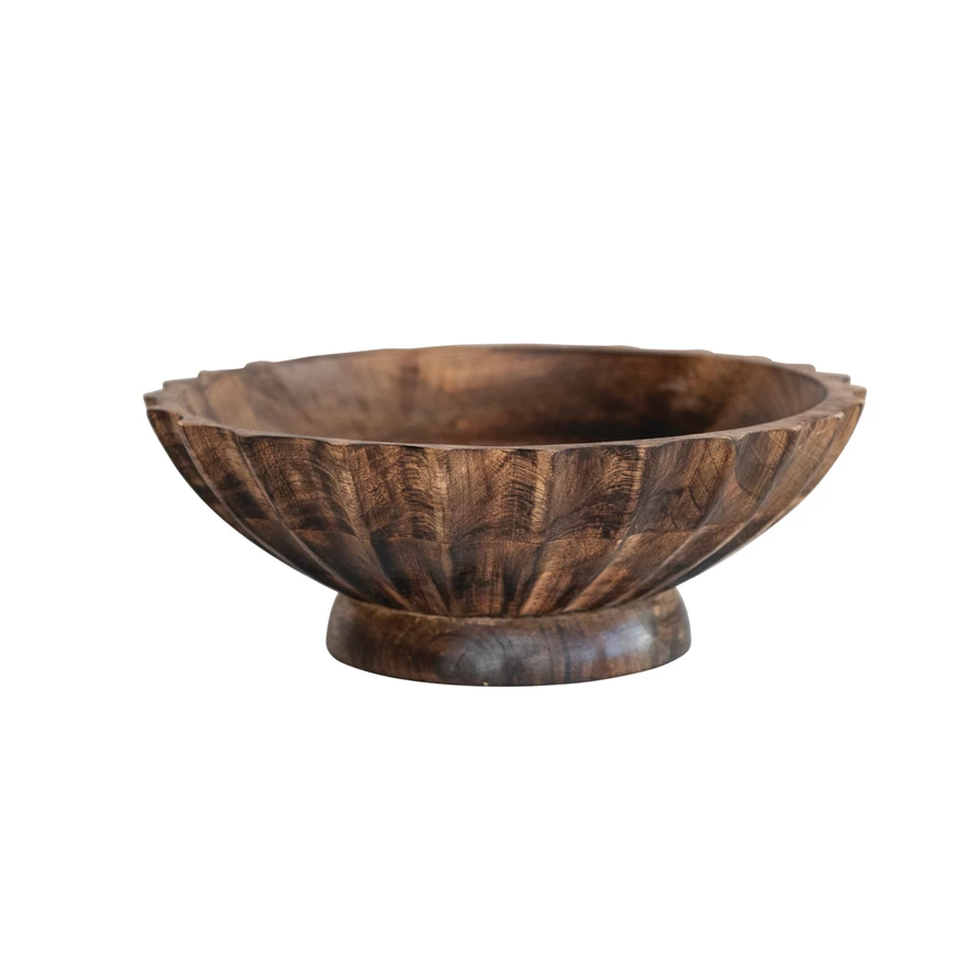 Scalloped Edge Footed Bowl A/2