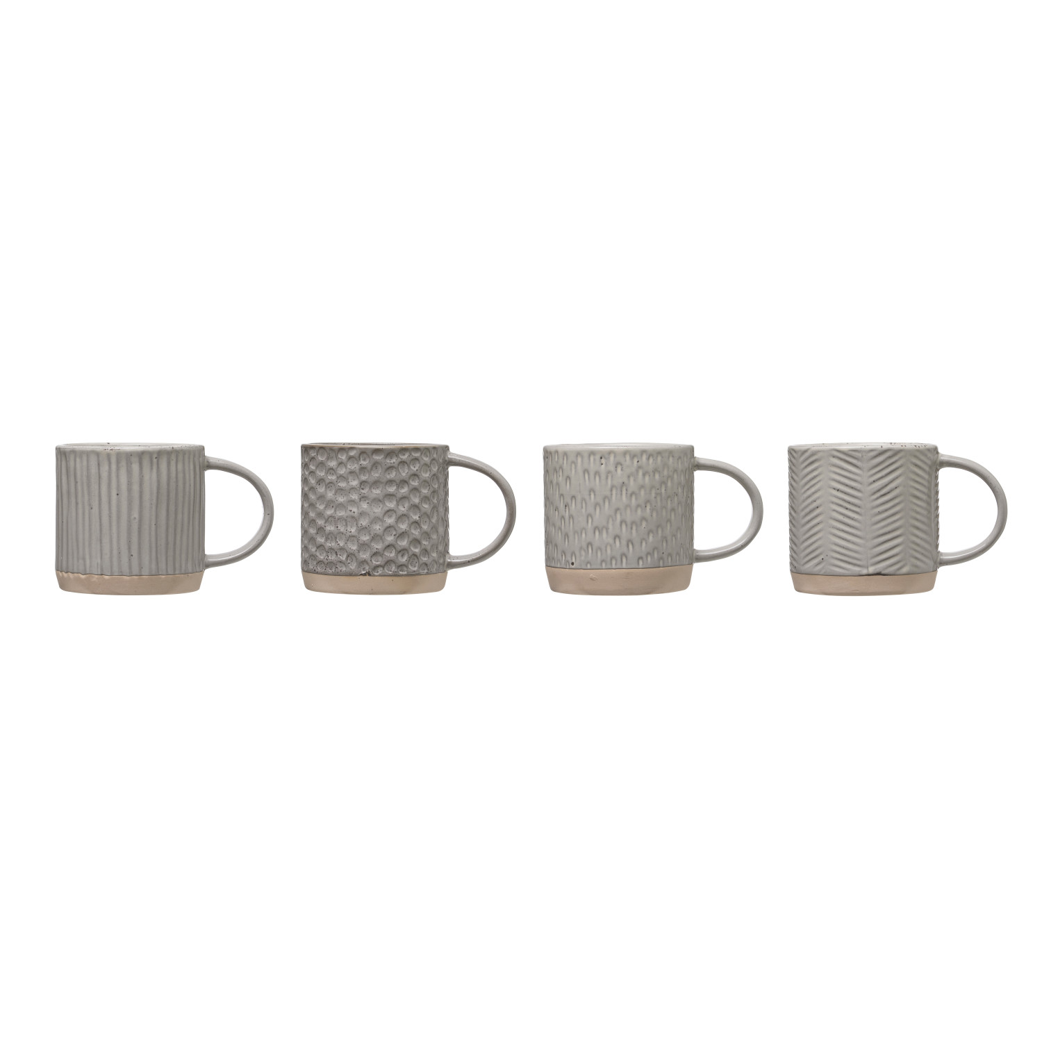 Bruntmor Gray 24 Oz Coffee Mugs Set of 4, Tea, Soup & Cereal Crocks, 24 Oz  - Baker's