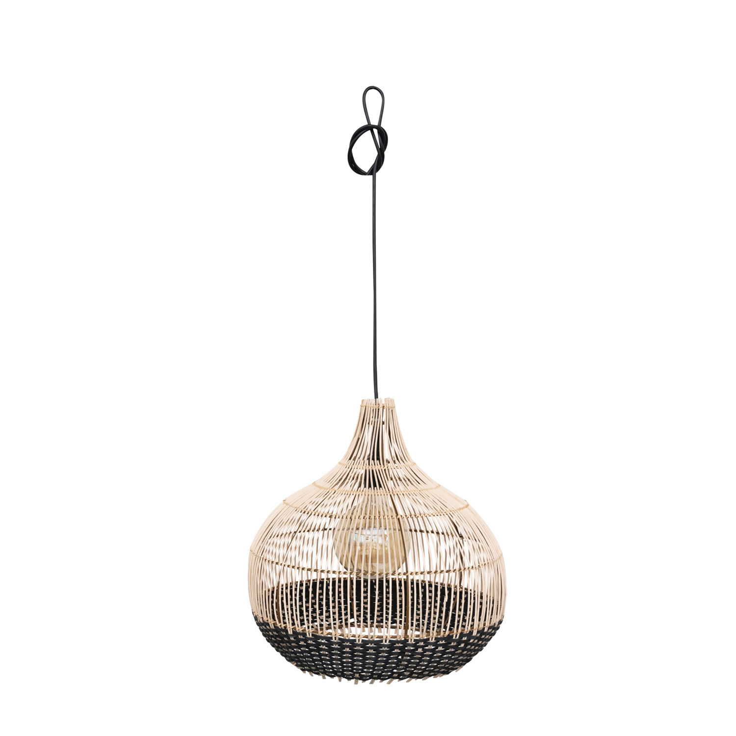 Hand-Woven Cane Pendant Lamp, 6' Cord